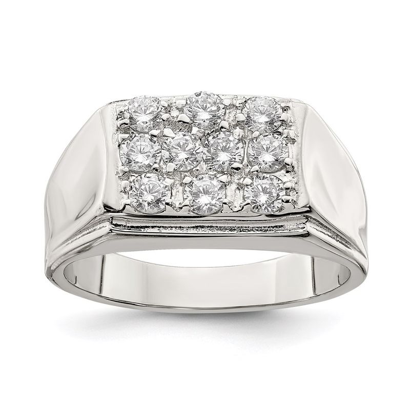 Kazi Luxury Sterling Silver Rhodium-Plated Cz Ring 214$
